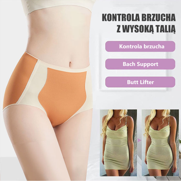 Oddychające majtki modelujące brzuch z wysokim stanem