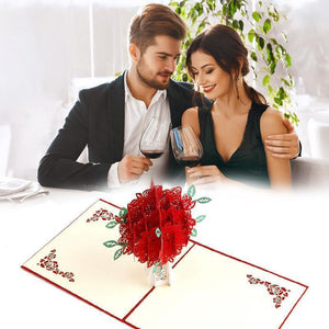 Kartka pop-up Romantyczny bukiet róż