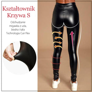 Legginsy ze sztucznej skóry ze stretchem