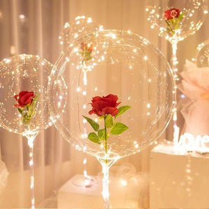 Bukiet róż z lampkami LED do balonów
