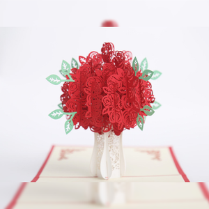 Kartka pop-up Romantyczny bukiet róż